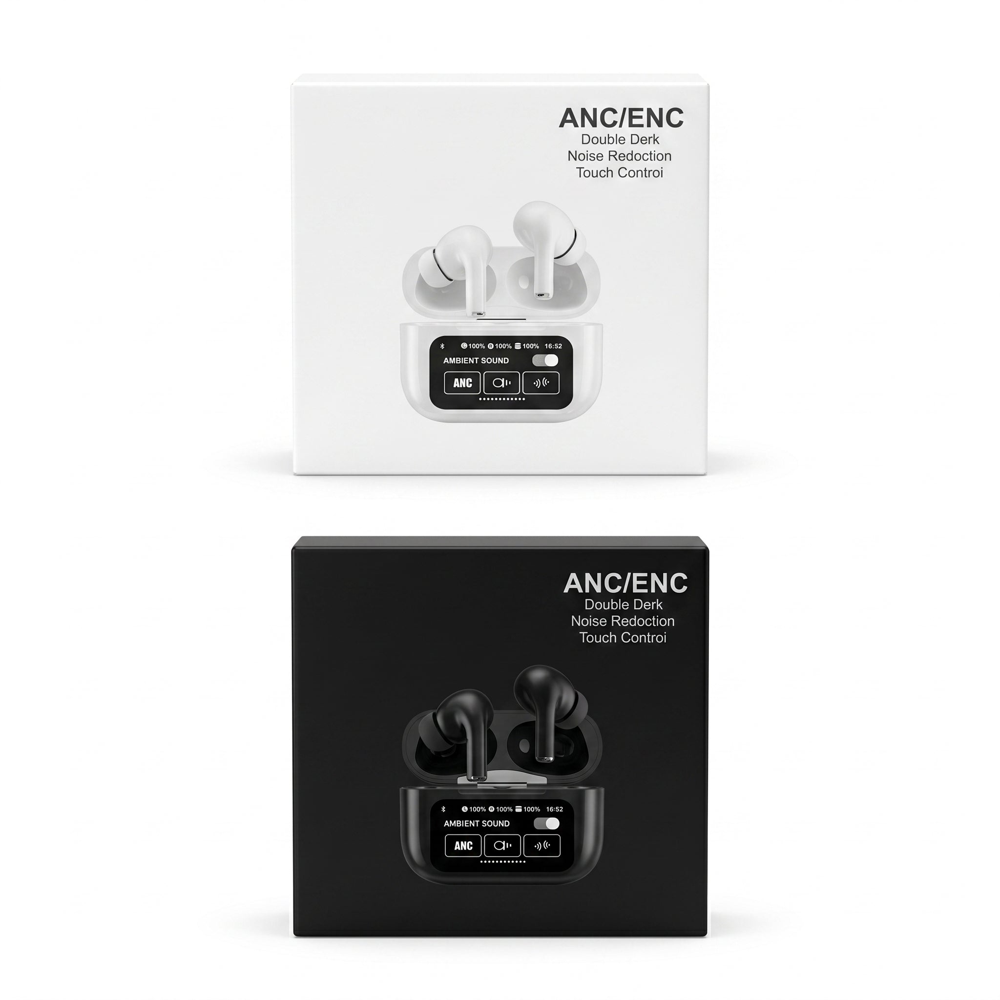 Elite ANC Wireless Earbuds with Full-Color LCD Touch