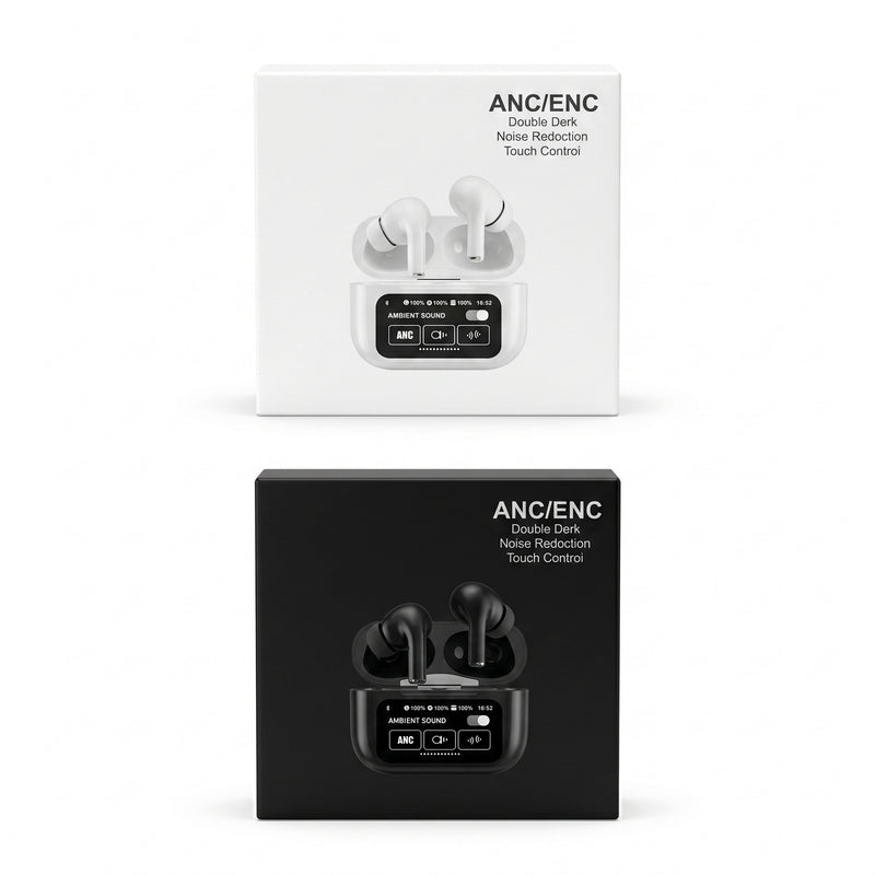 Elite ANC Wireless Earbuds with Full-Color LCD Touch