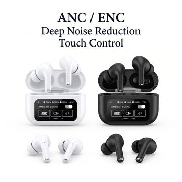 Elite ANC Wireless Earbuds with Full-Color LCD Touch